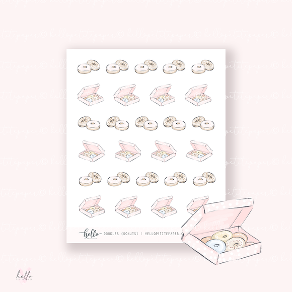 Doodle Icons (DONUTS) | hand-drawn planner stickers