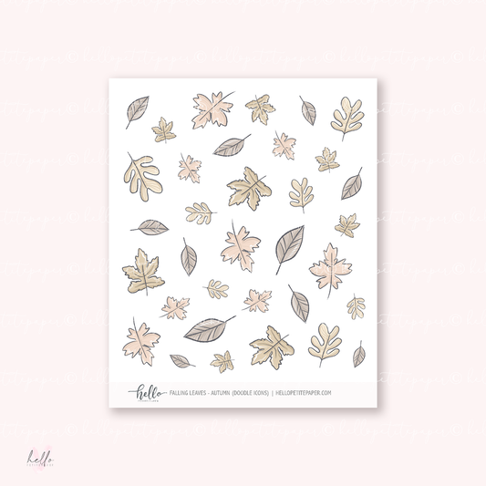 Doodle Icons (FALLING LEAVES) | hand-drawn planner stickers