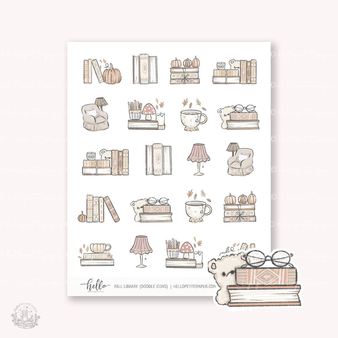 Doodle Icons (FALL LIBRARY) | hand-drawn planner stickers