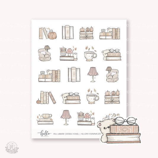Doodle Icons (FALL LIBRARY) | hand-drawn planner stickers