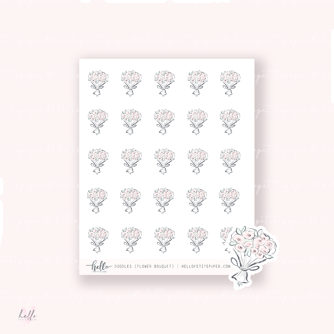 Doodle Icons (FLOWER BOUQUET) | hand-drawn planner stickers