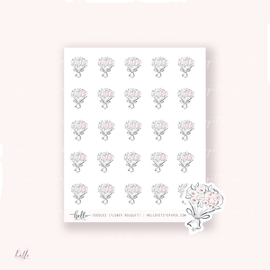 Doodle Icons (FLOWER BOUQUET) | hand-drawn planner stickers