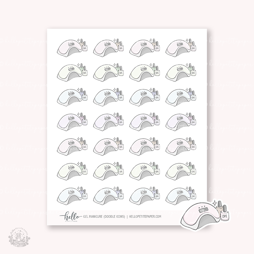 Doodle Icons (GEL MANICURE) | hand-drawn planner stickers