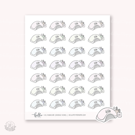 Doodle Icons (GEL MANICURE) | hand-drawn planner stickers