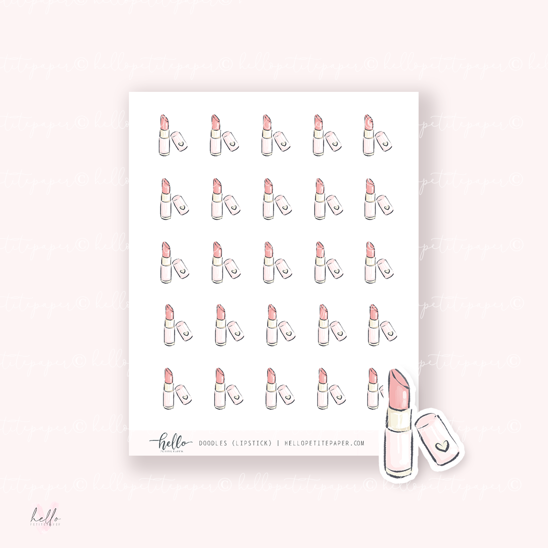 Doodle Icons (LIPSTICK) | hand-drawn planner stickers