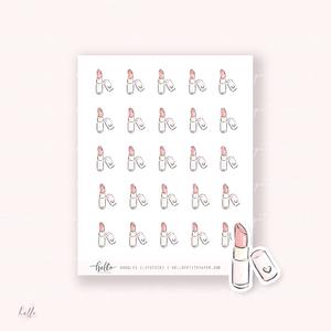 Doodle Icons (LIPSTICK) | hand-drawn planner stickers