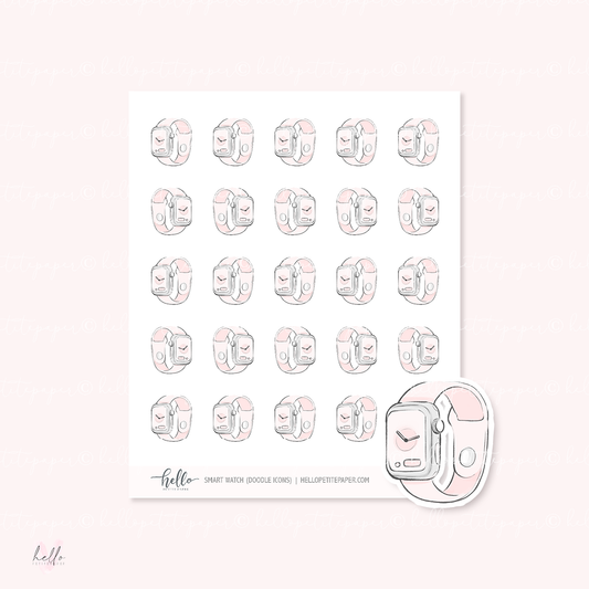 Doodle Icons (SMART WATCH) | hand-drawn planner stickers