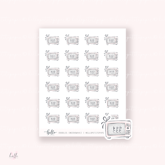 Doodle Icons (MICROWAVE) | hand-drawn planner stickers