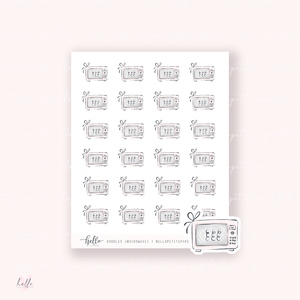 Doodle Icons (MICROWAVE) | hand-drawn planner stickers