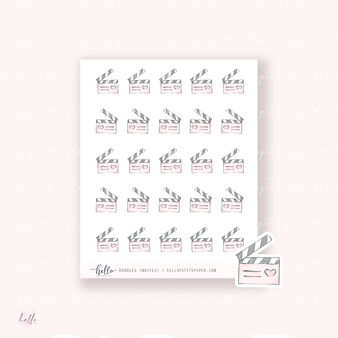 Doodle Icons (MOVIES) | hand-drawn planner stickers