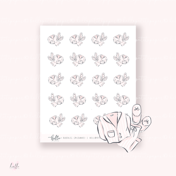 Doodle Icons (PAJAMAS) | hand-drawn planner stickers