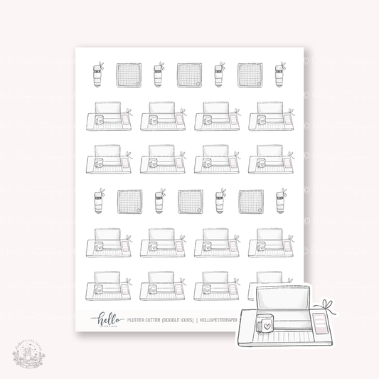 Doodle Icons (PLOTTER CUTTER) | hand-drawn planner stickers