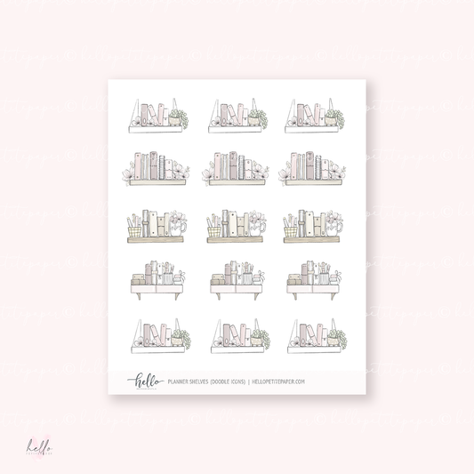 Doodle Icons (SHELVES) | hand-drawn planner stickers