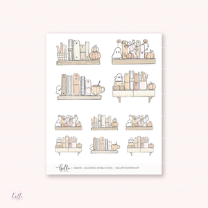 Doodle Icons (SHELVES - HALLOWEEN) | hand-drawn planner stickers