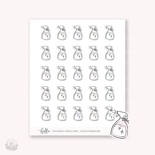 Doodle Icons (SPRAY BOTTLE) | hand-drawn planner stickers