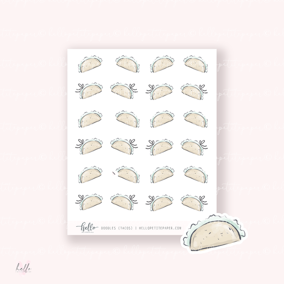 Doodle Icons (TACOS) | hand-drawn planner stickers