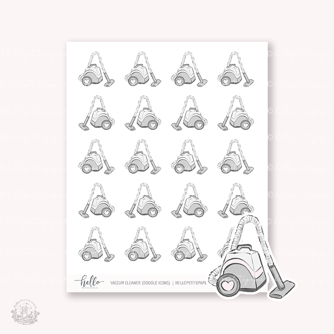 Doodle Icons (VACCUM CLEANER) | hand-drawn planner stickers