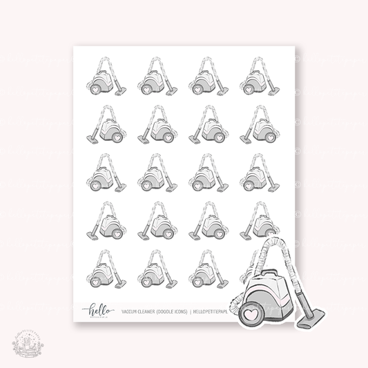Doodle Icons (VACCUM CLEANER) | hand-drawn planner stickers