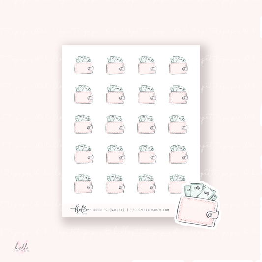 Doodle Icons (WALLET) | hand-drawn planner stickers