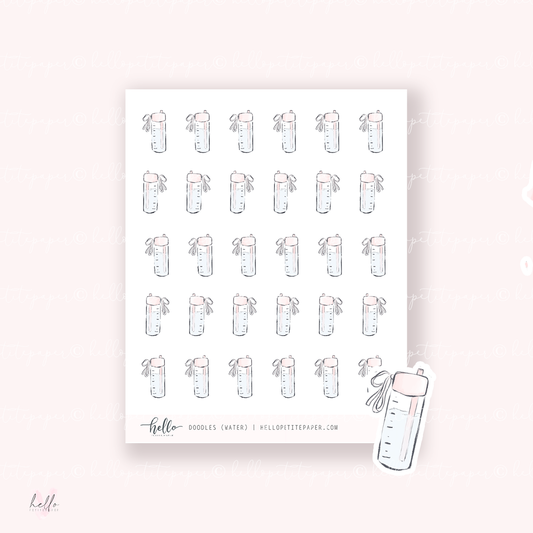 Doodle Icons (WATER) | hand-drawn planner stickers