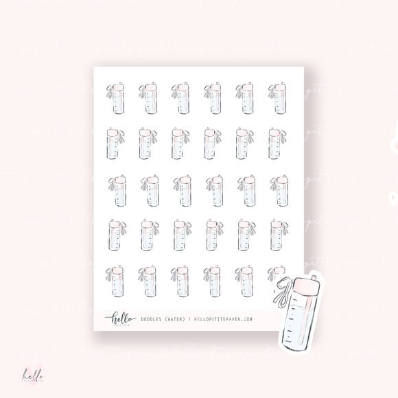 Doodle Icons (WATER) | hand-drawn planner stickers