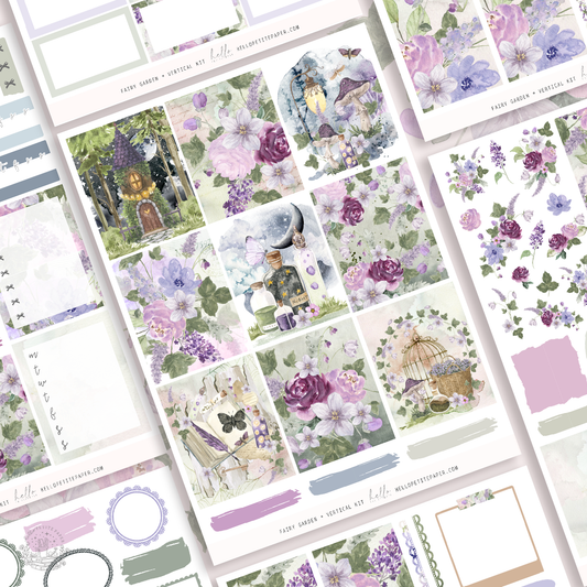 Fairy Garden   - vertical planner sticker kit (4 sheets or a la carte)