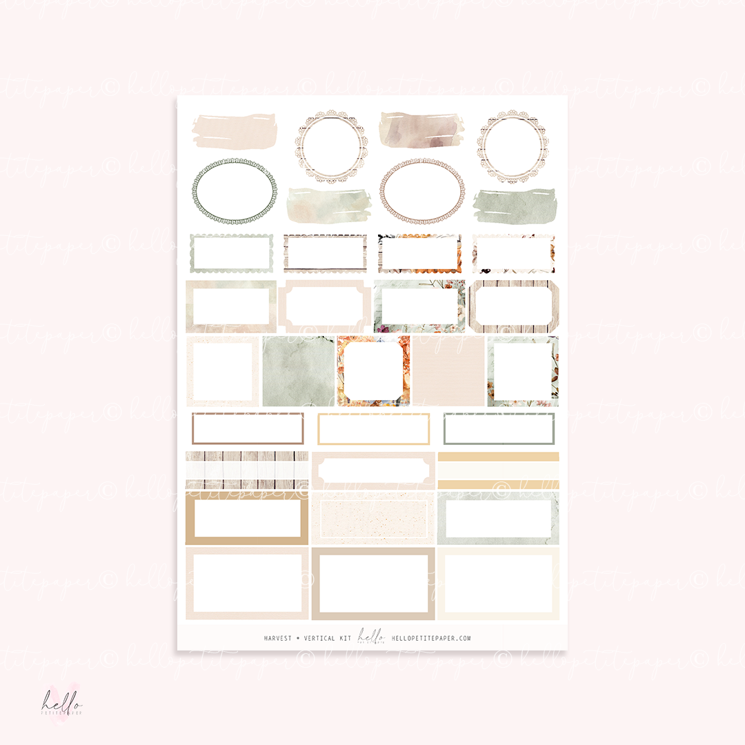 Harvest -  planner sticker kit