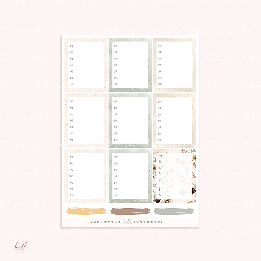 Harvest -  planner sticker kit