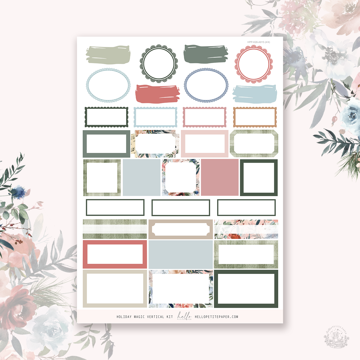 Holiday Magic - silver FOILED KIT - premium matte paper sticker kit