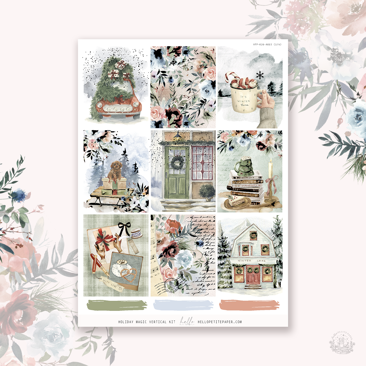 Holiday Magic - silver FOILED KIT - premium matte paper sticker kit