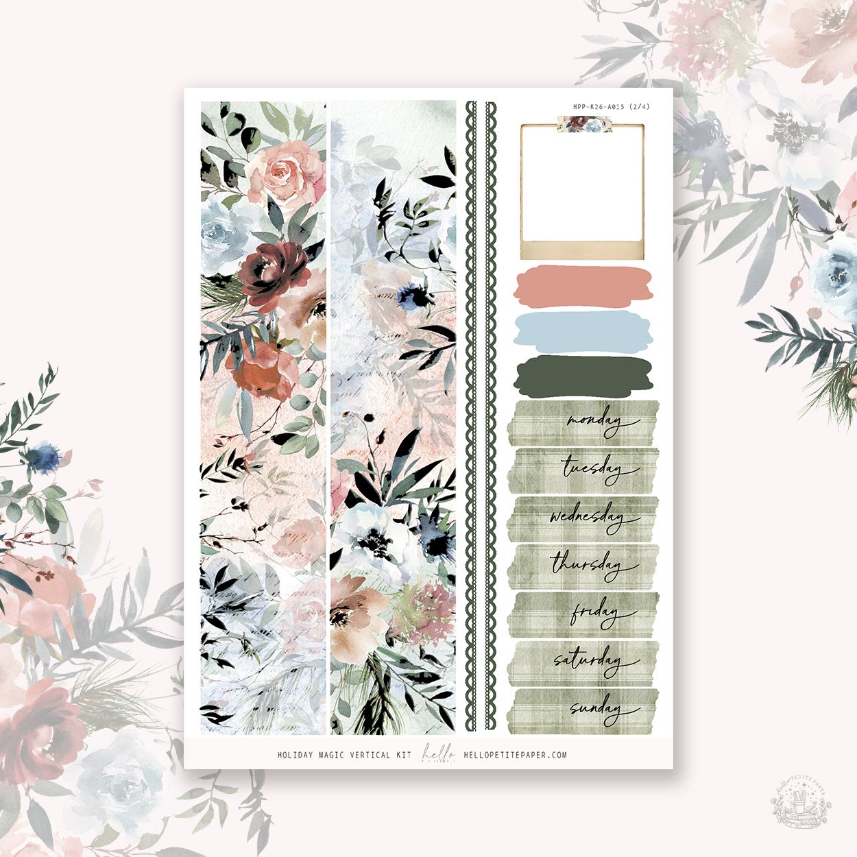 Holiday Magic - silver FOILED KIT - premium matte paper sticker kit