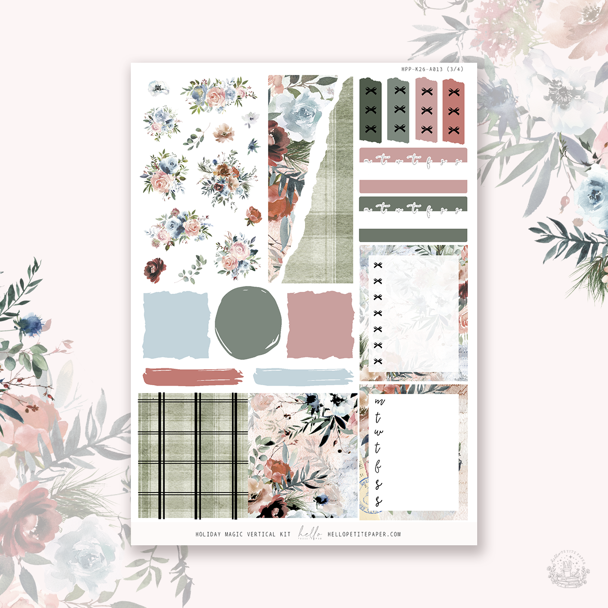 Holiday Magic - silver FOILED KIT - premium matte paper sticker kit