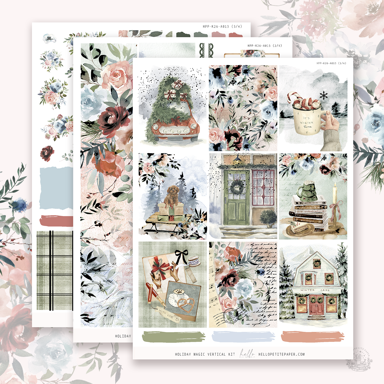 Holiday Magic - silver FOILED KIT - premium matte paper sticker kit