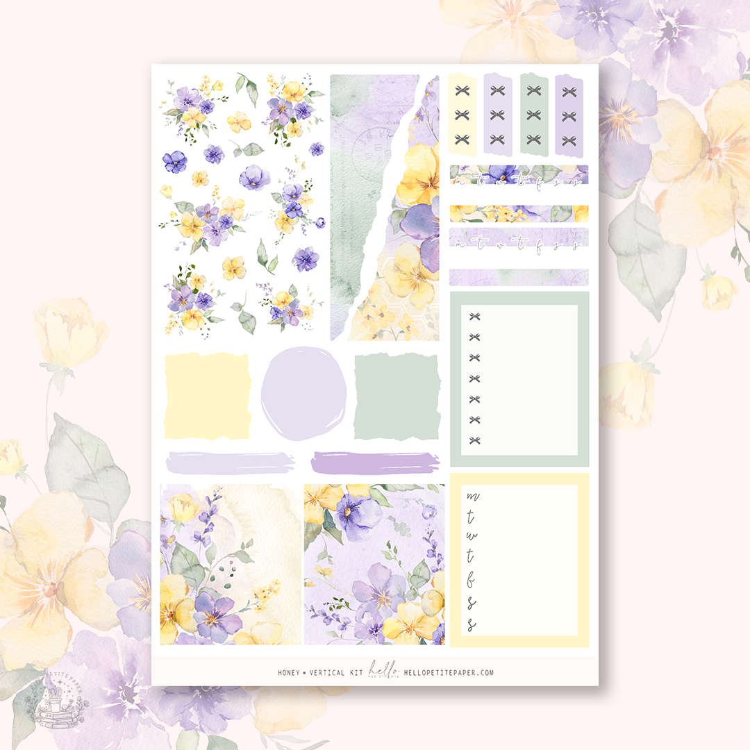 Honey  - planner sticker kit (4 sheets or a la carte)