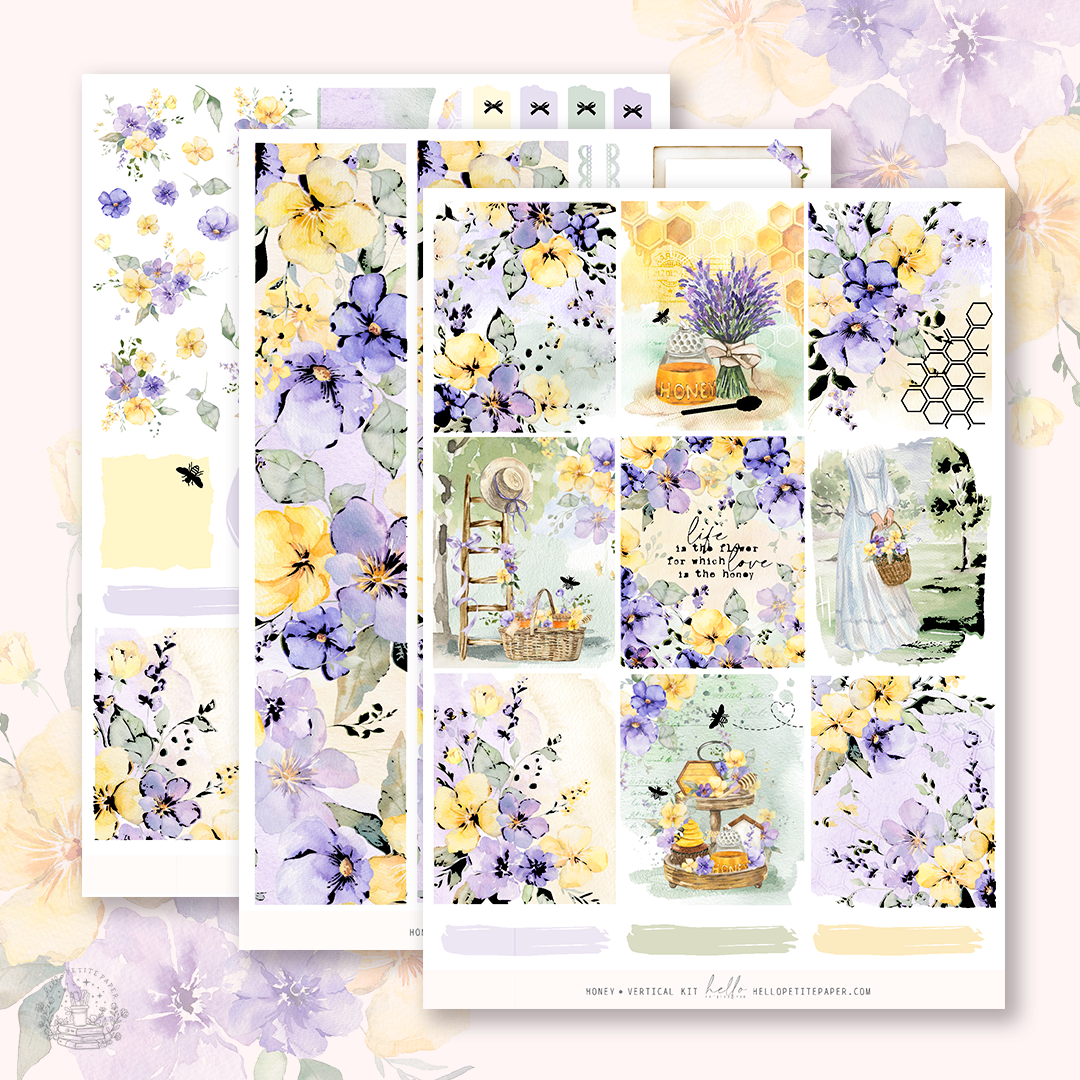 Honey  - FOILED KIT - premium matte paper sticker kit