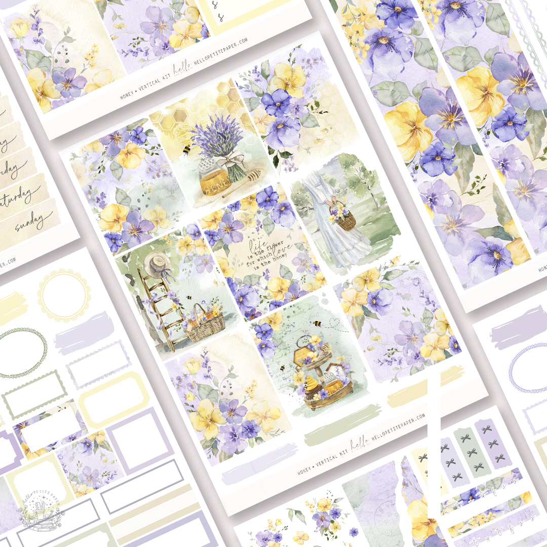 Honey  - planner sticker kit (4 sheets or a la carte)