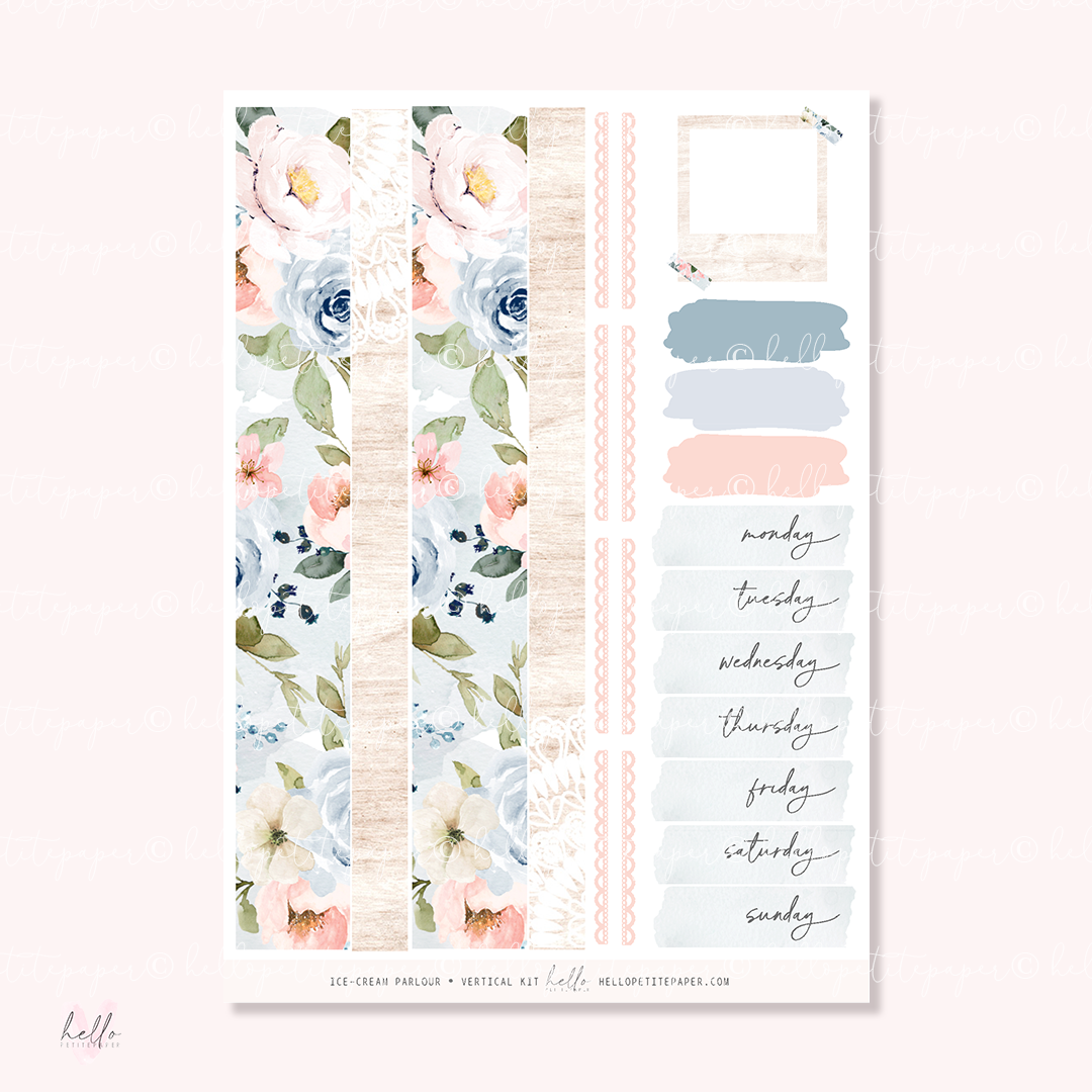 Printable sticker kit - Ice-cream Parlour  (4 sticker sheets)