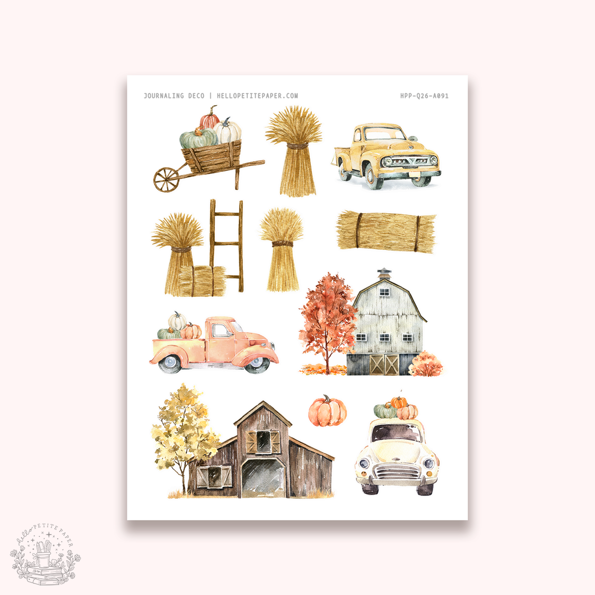 Deco stickers (Autumnal farm)  | planner stickers.