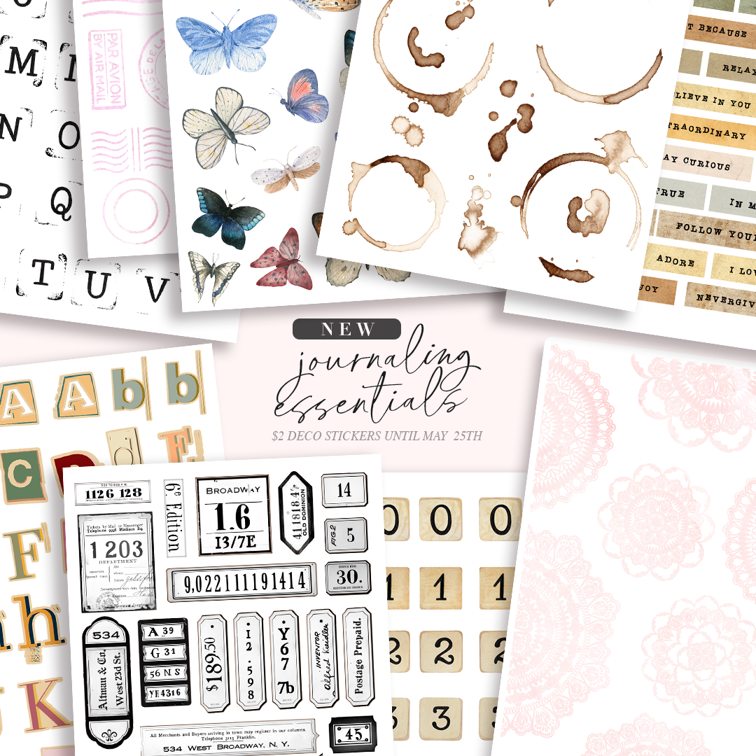 Grab Bag - (5 Journaling essentials stickers)