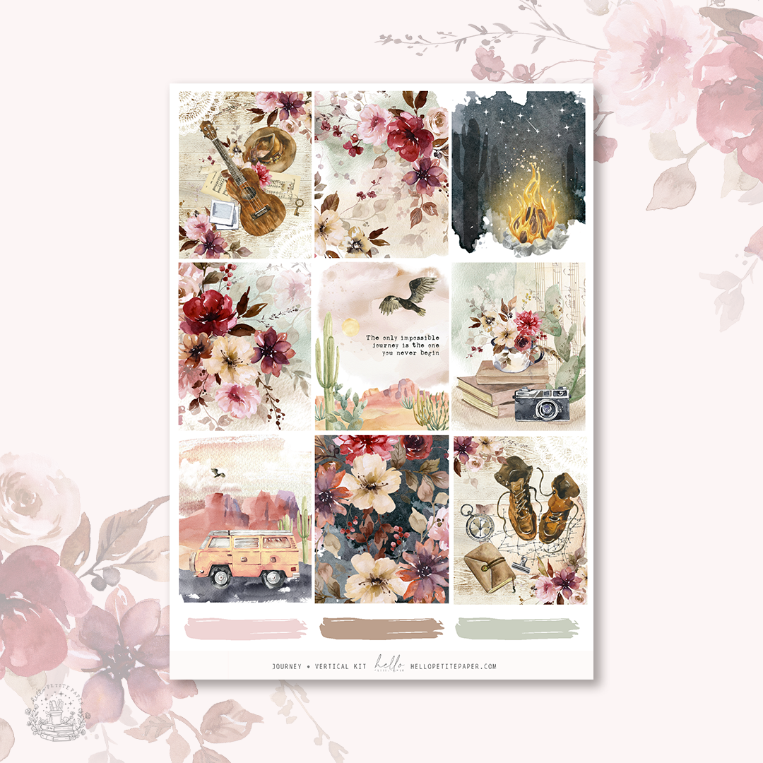 Printable sticker kit - Journey (4 sticker sheets)