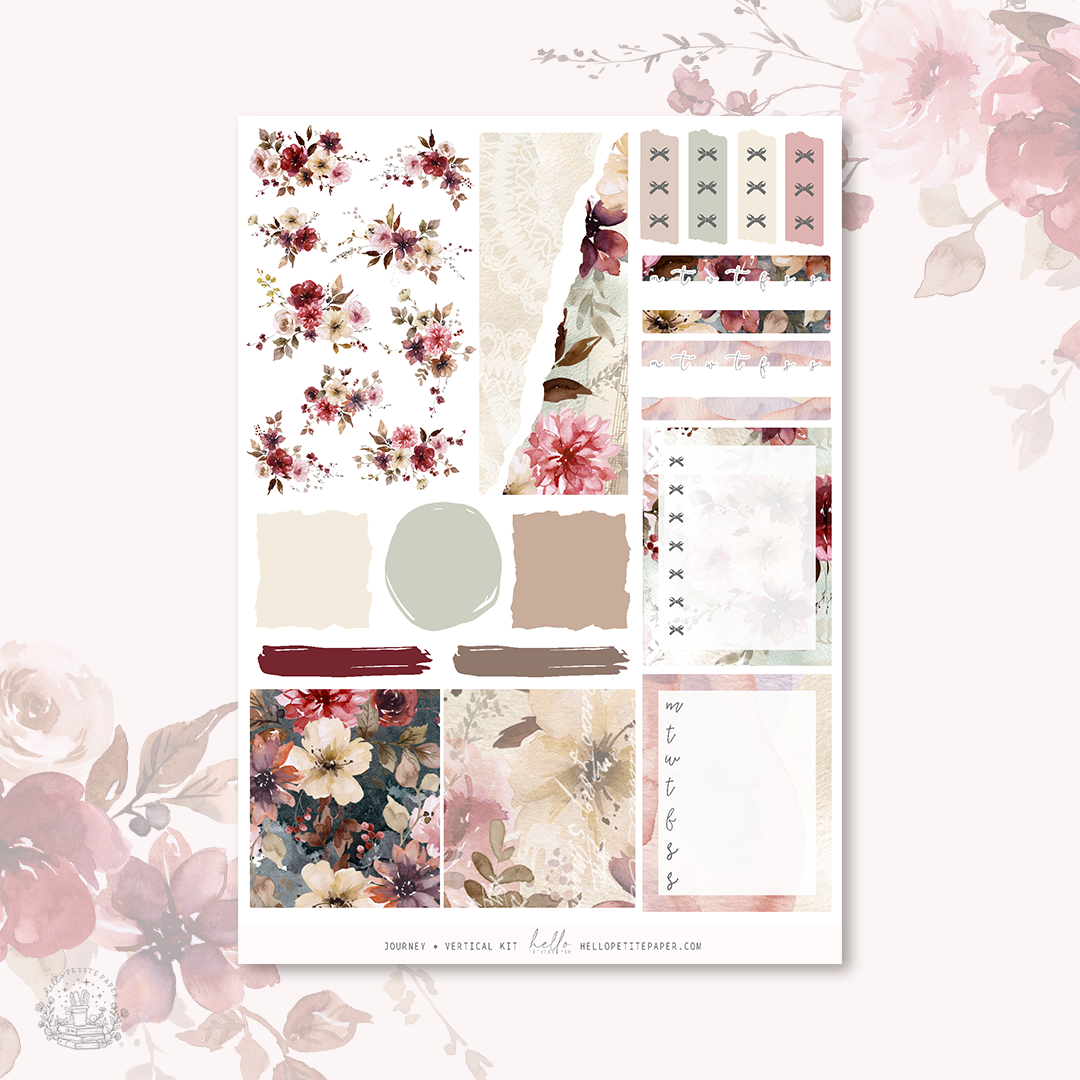 Printable sticker kit - Journey (4 sticker sheets)