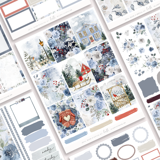 Joyful Season  - vertical planner sticker kit (4 sheets or a la carte)