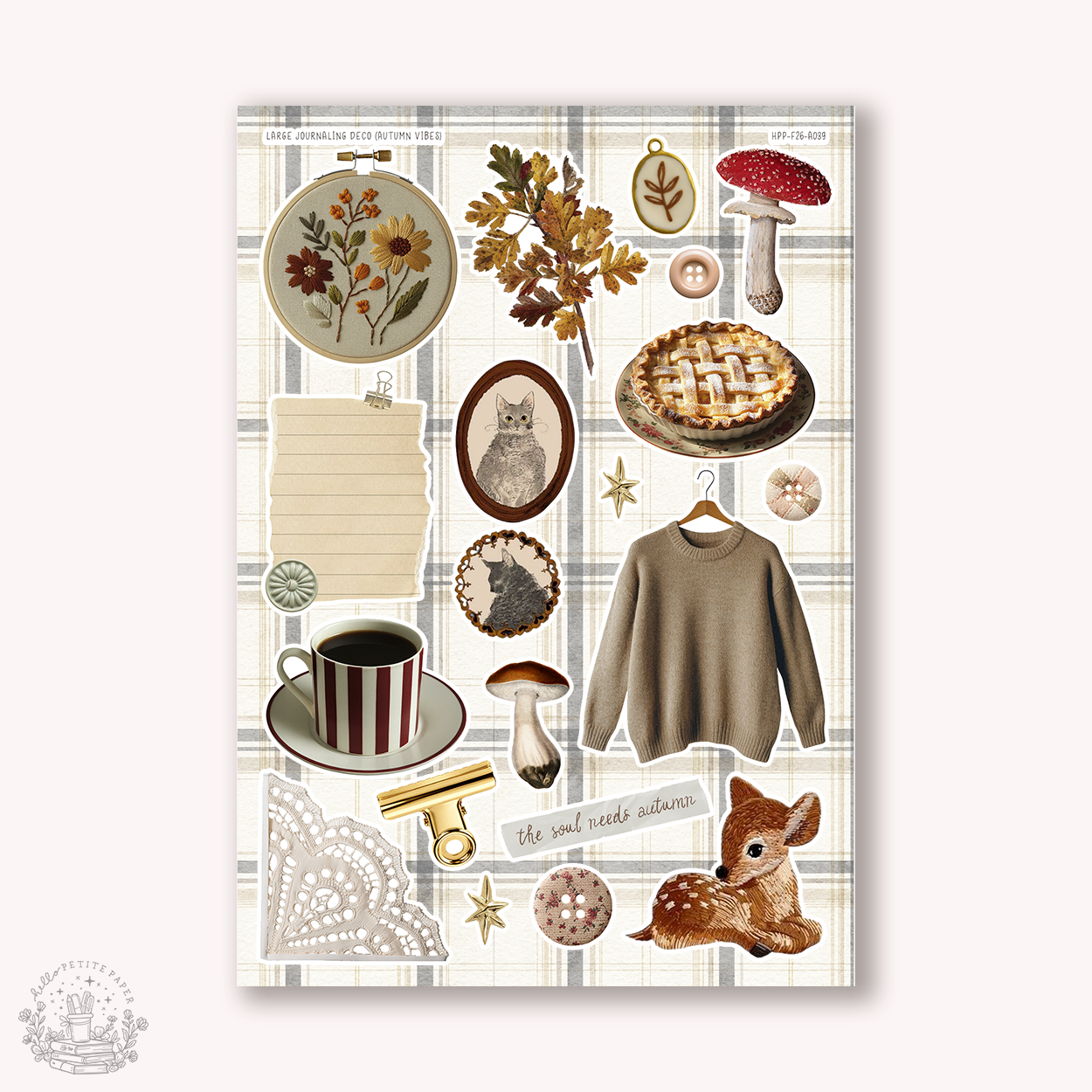 Junk Journaling deco stickers - autumn vibes (A039)