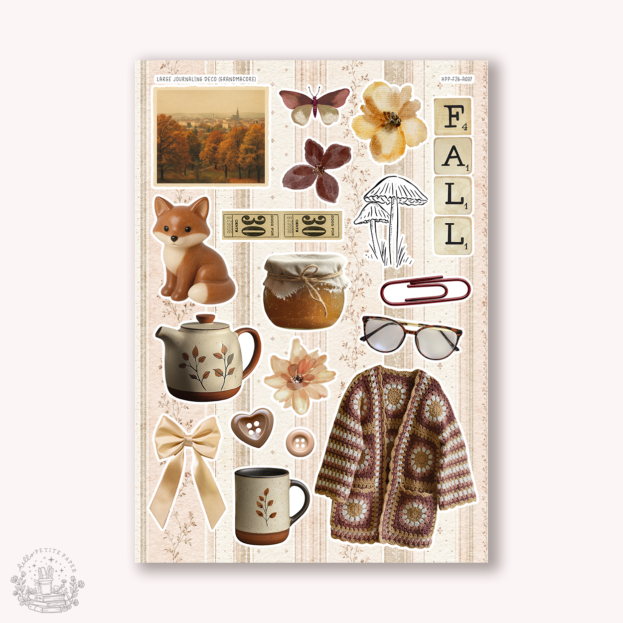 Junk Journaling deco stickers - grandmacore (A037)