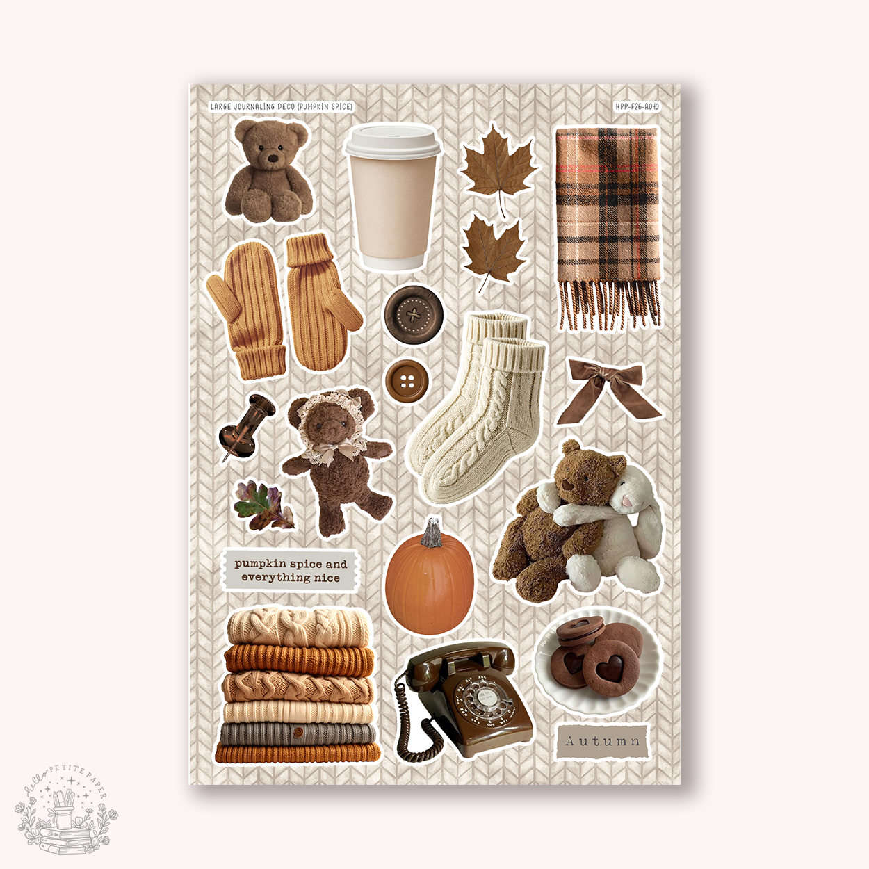 Junk Journaling deco stickers - pumpkin spice (A040)