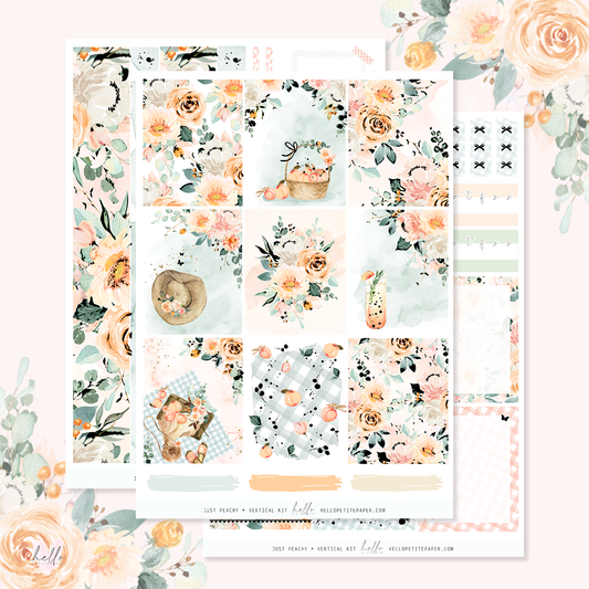 Just Peachy - FOILED KIT - premium matte paper sticker kit