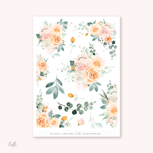 Just Peachy - Large Floral Deco Stickers