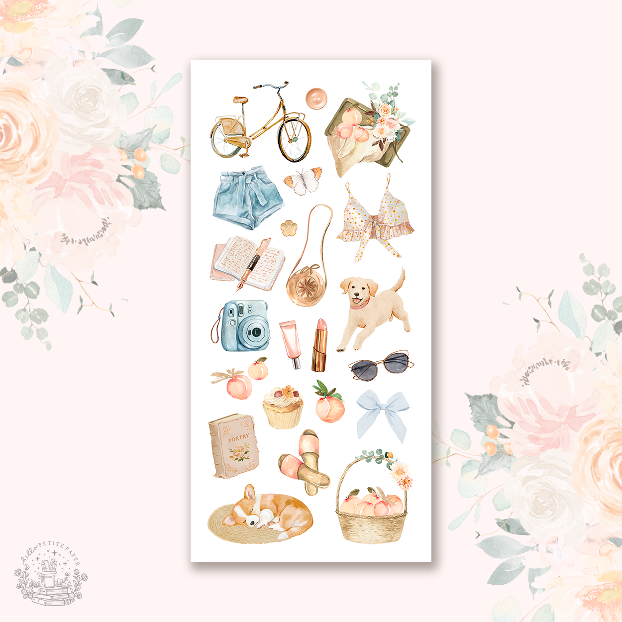 Just peachy - decorative sticker collection (choose from 11 sheets).