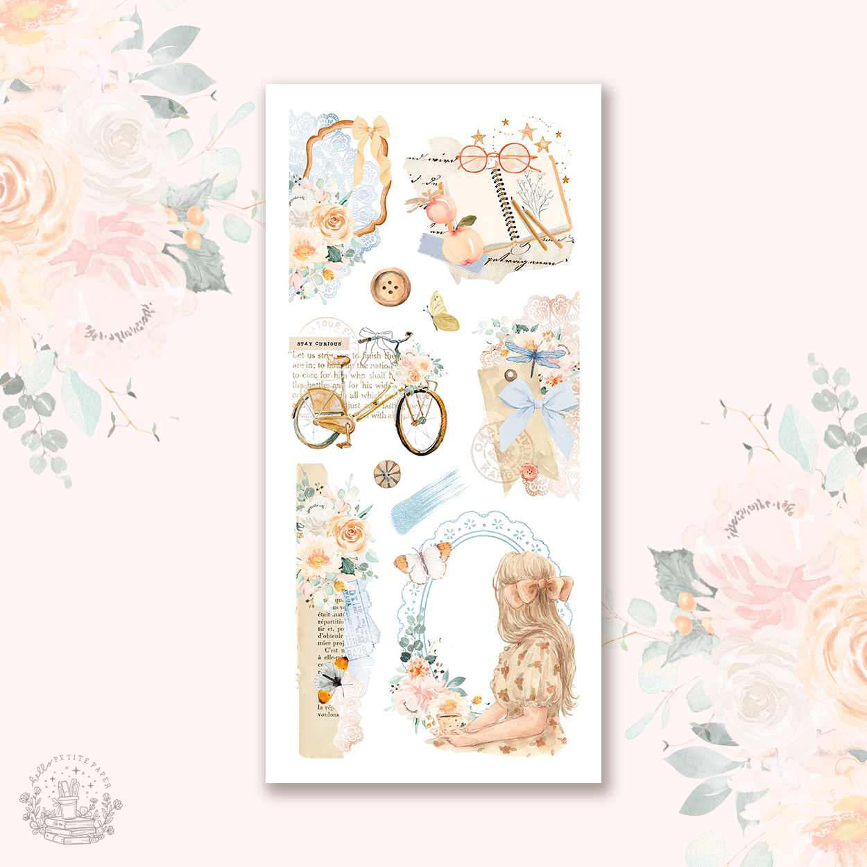 Just peachy - decorative sticker collection (choose from 11 sheets).