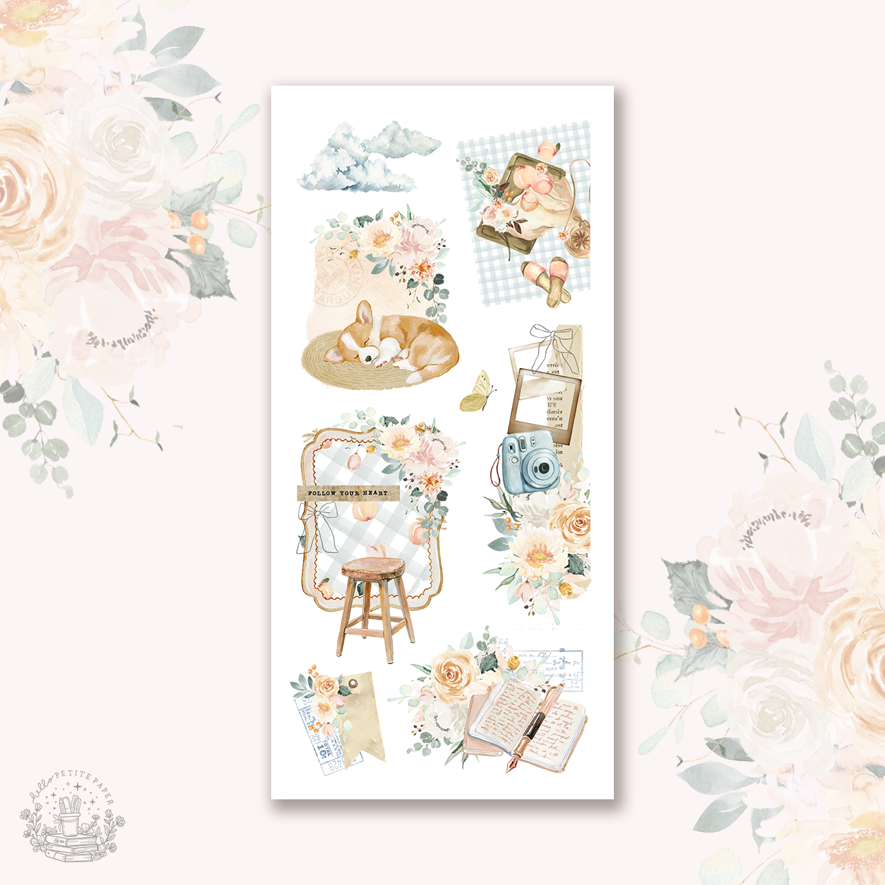 Just peachy - decorative sticker collection (choose from 11 sheets).